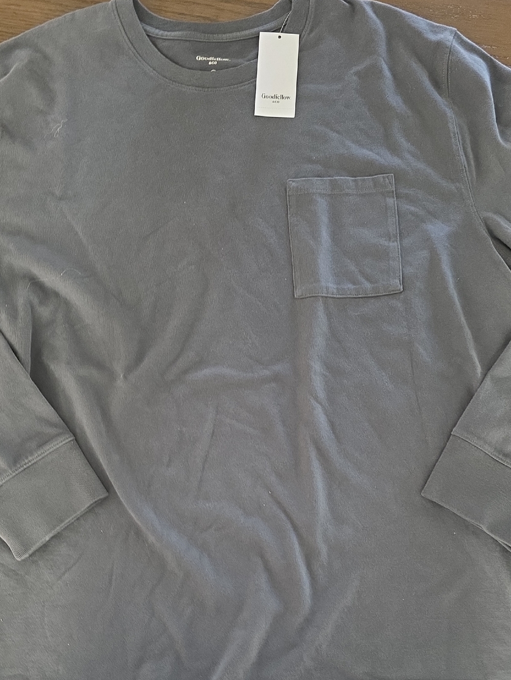 Goodfellow & Co Long-Sleeve Pocket Tee in Charcoal Gray